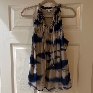 Adiva Navy and Beige Women's Halter Blouse